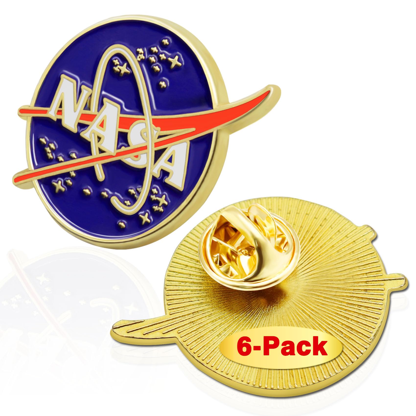 6/12/50/100 Pcs National Aeronautics and Space Administration NASA Space Lapel Pins Bulk Enamel 1"