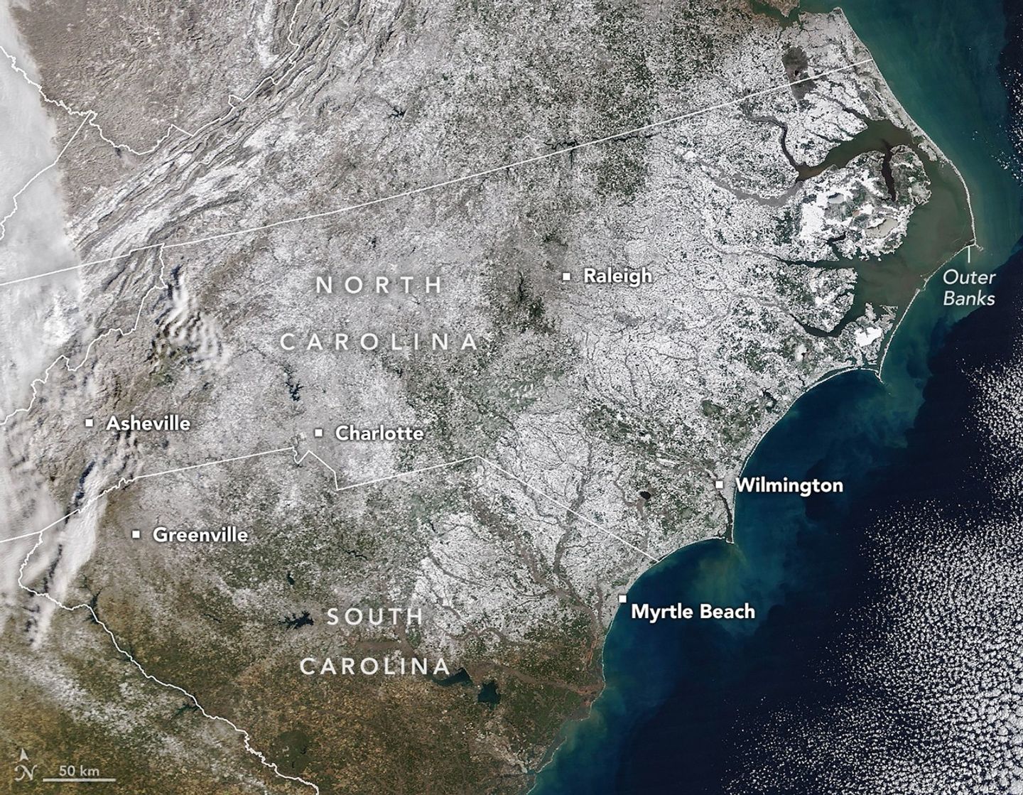 A Winter Blanket Covers North Carolina