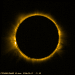 Annular solar eclipse seen from space