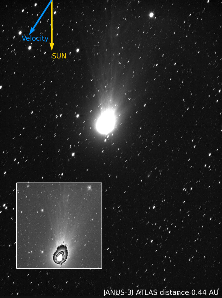 First glimpse of comet 3I/ATLAS from Juice science camera