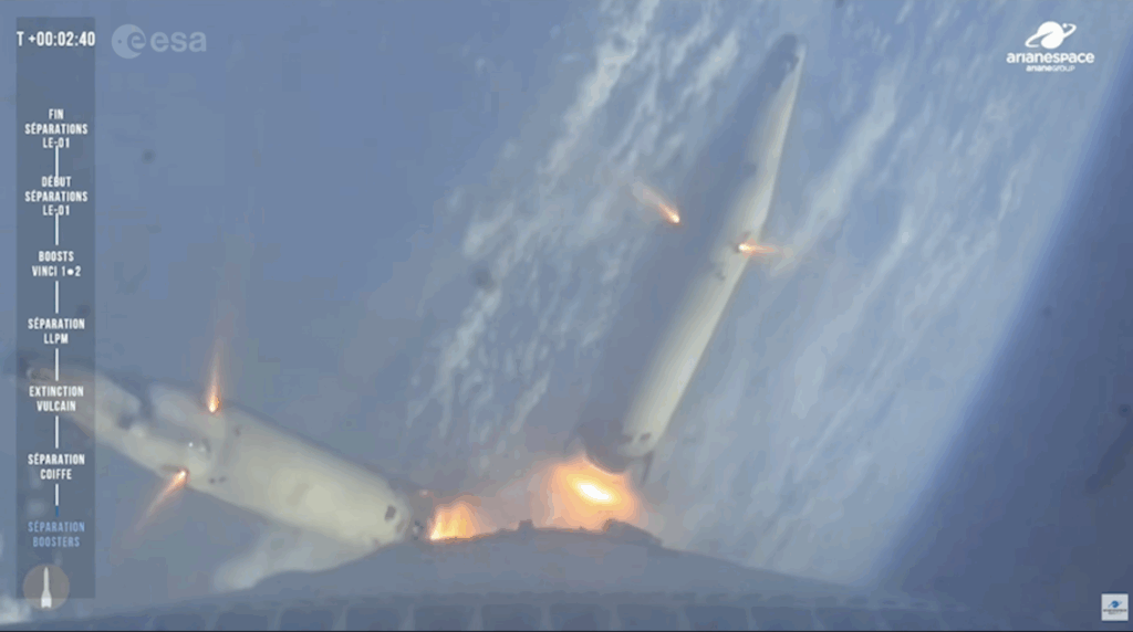 Highlights of first launch of Ariane 6 with four boosters