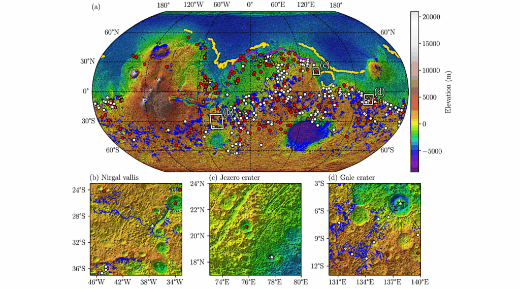 A Global High-Resolution Hydrological Model to Simulate the Dynamics of Surface Liquid Reservoirs: Application on Mars