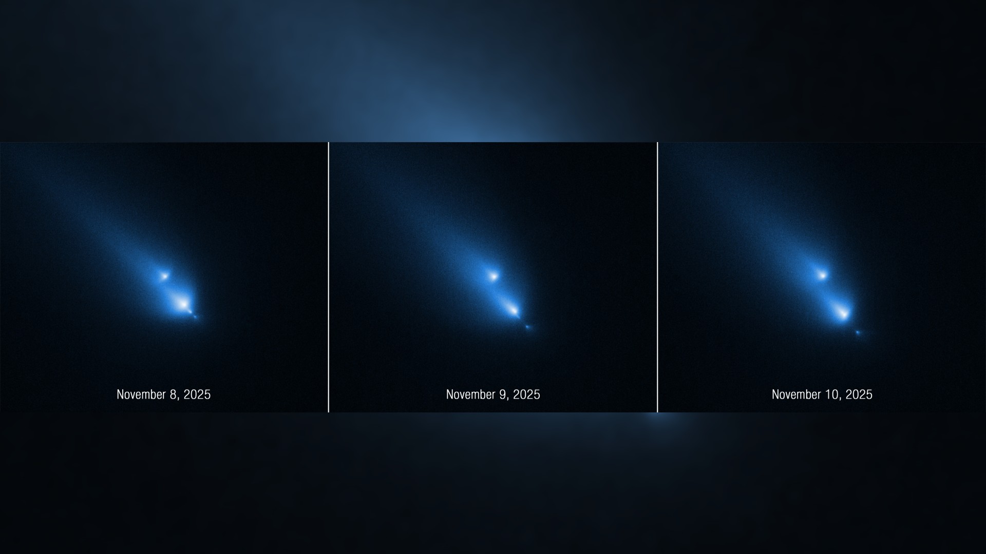 Hubble Space Telescope accidentally witnesses comet C/2025 K1 (ATLAS) breaking apart