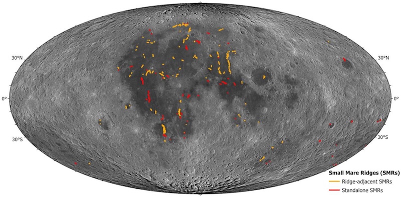 New moon map reveals areas of recent tectonic activity