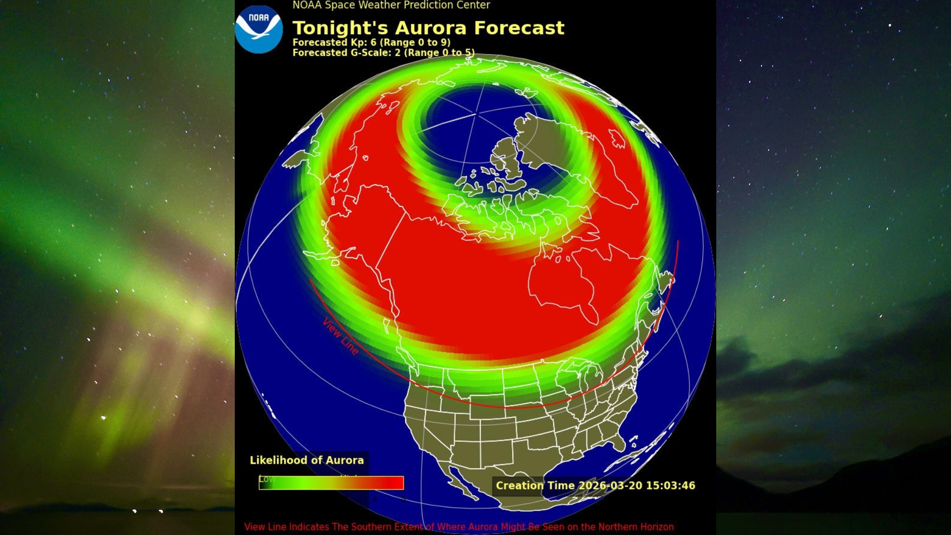 Northern lights may be visible in 18 states tonight and over the weekend