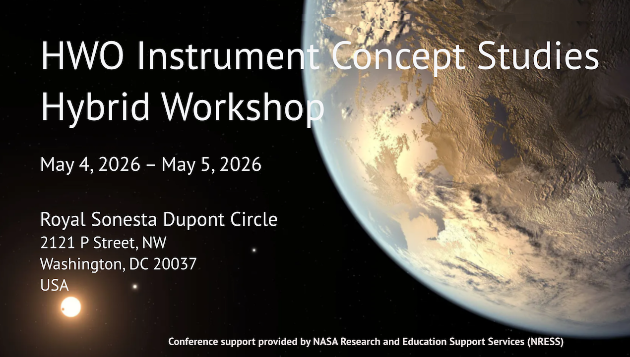 Pre-Proposal Workshop For HWO Instrument Concept Studies Solicitation