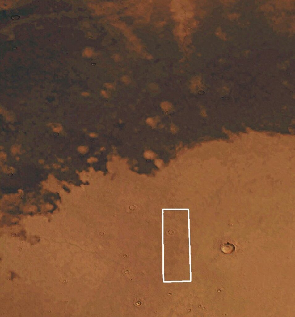 Ash creeps across Mars