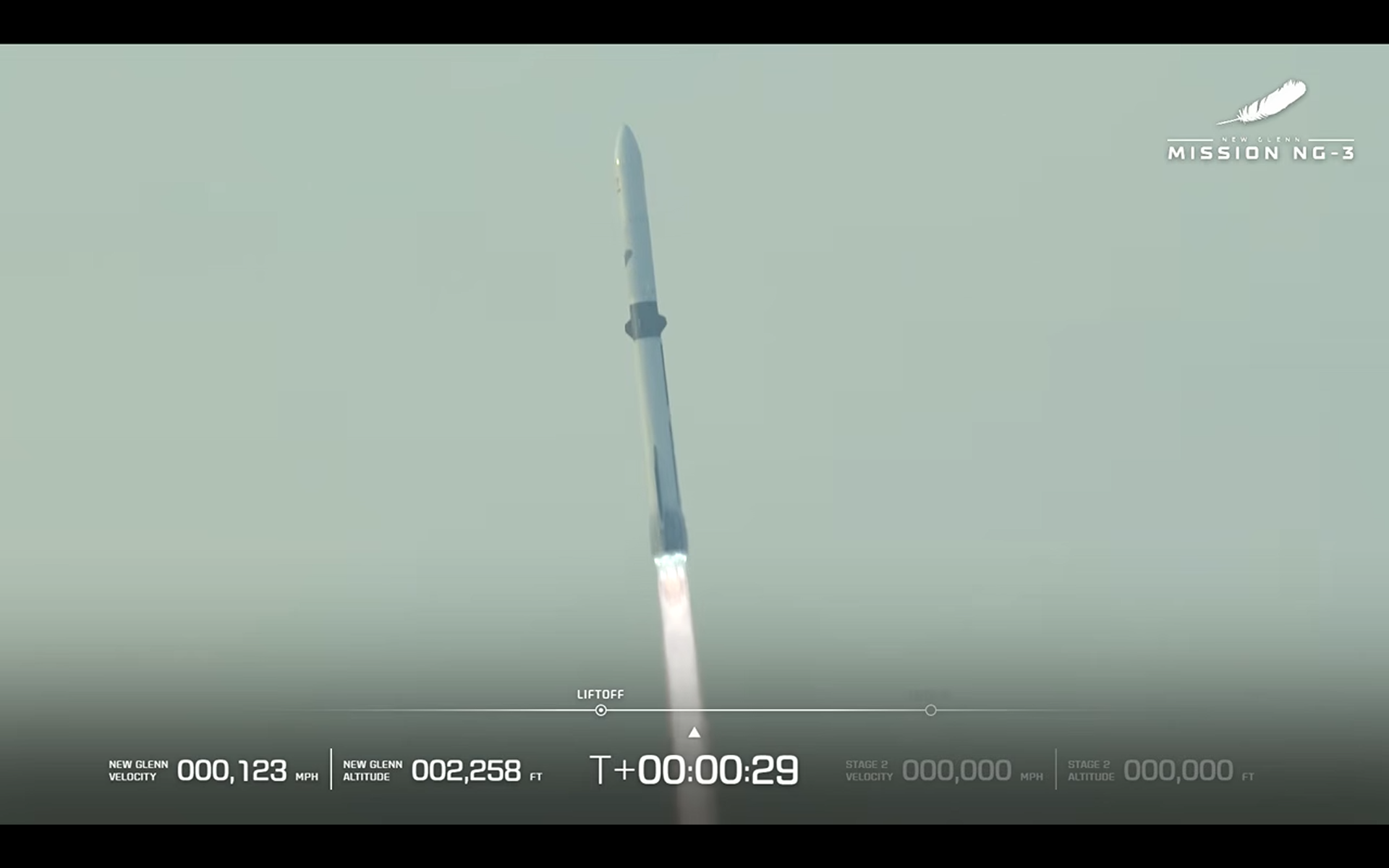 Blue Origin reuses huge New Glenn rocket for 1st time, lands booster at sea — but deploys satellite into wrong orbit (launch video)