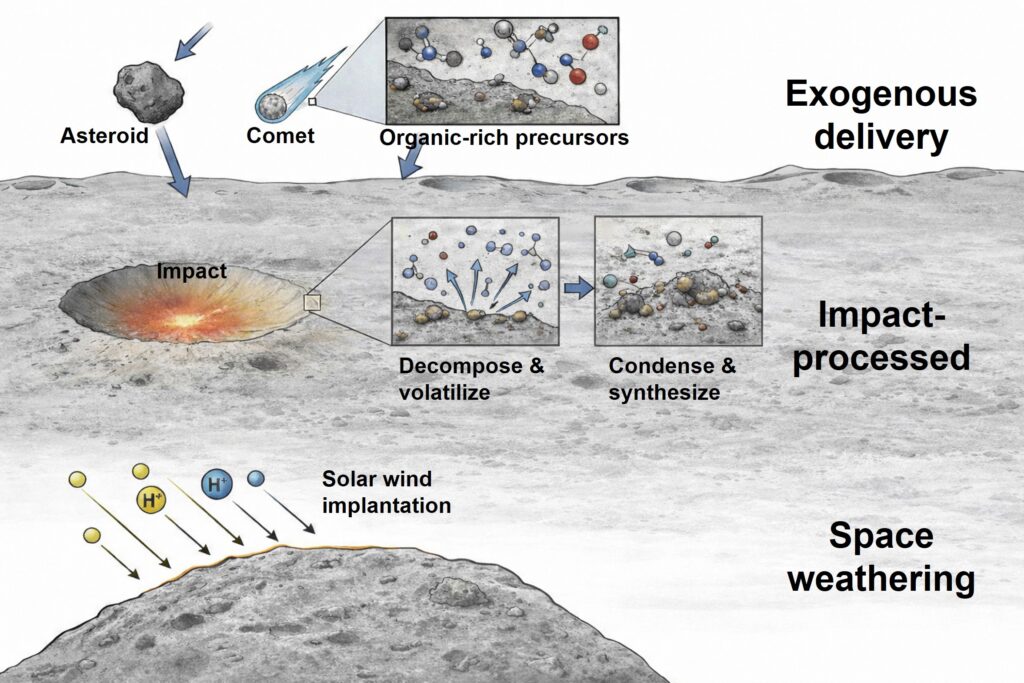 Moon’s lunar soil reveals organic clues to Earth’s origins of life
