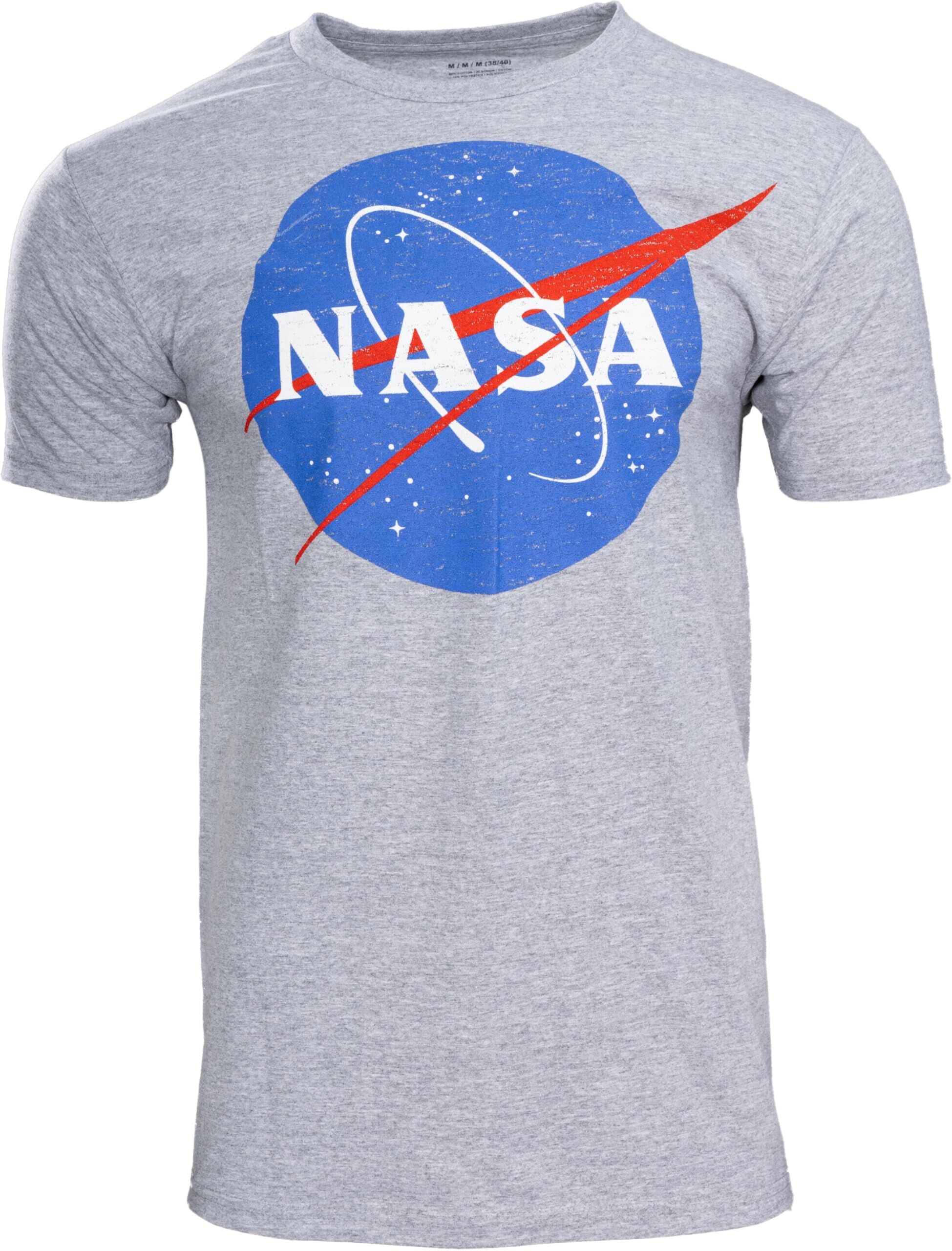 NASA Logo Men's Officially Licensed Short Sleeve Gray T-Shirt