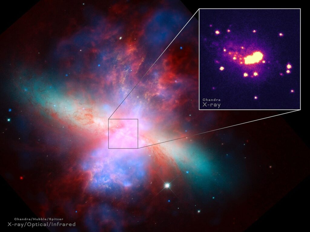 This star-forming galaxy is blowing out powerful winds topping 2 million mph