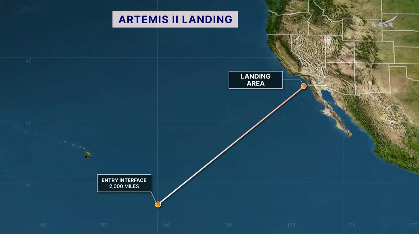 Where will NASA's Artemis 2 moon mission land today?