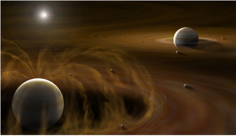 Why do Jupiter’s large moons outnumber Saturn’s?