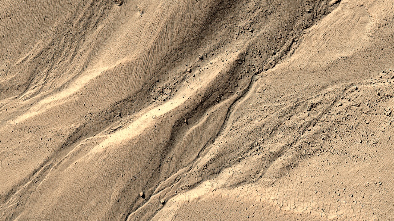 Wide Gullies In Terra Cimmeria On Mars