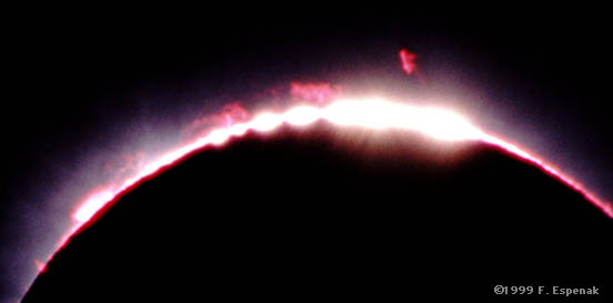 Baily’s beads seen during a solar eclipse today in 1836
