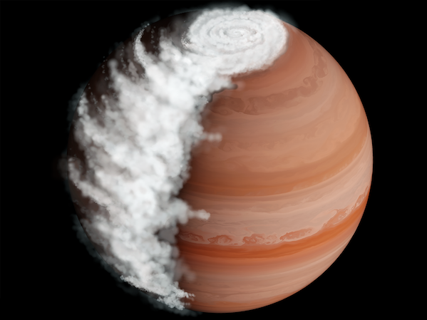 Hot Jupiter exoplanet has cloudy mornings and clear evenings