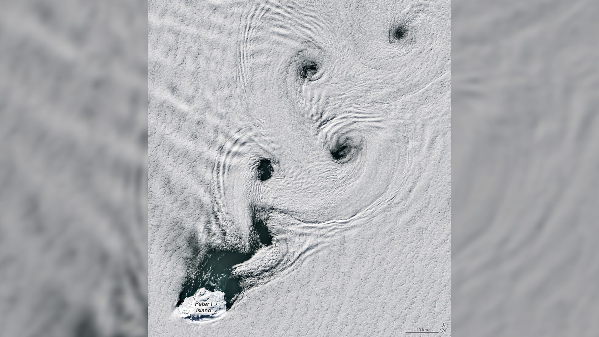 Mesmerizing vortexes swirl near an Antarctic volcano | Space photo of the day for May 12, 2026