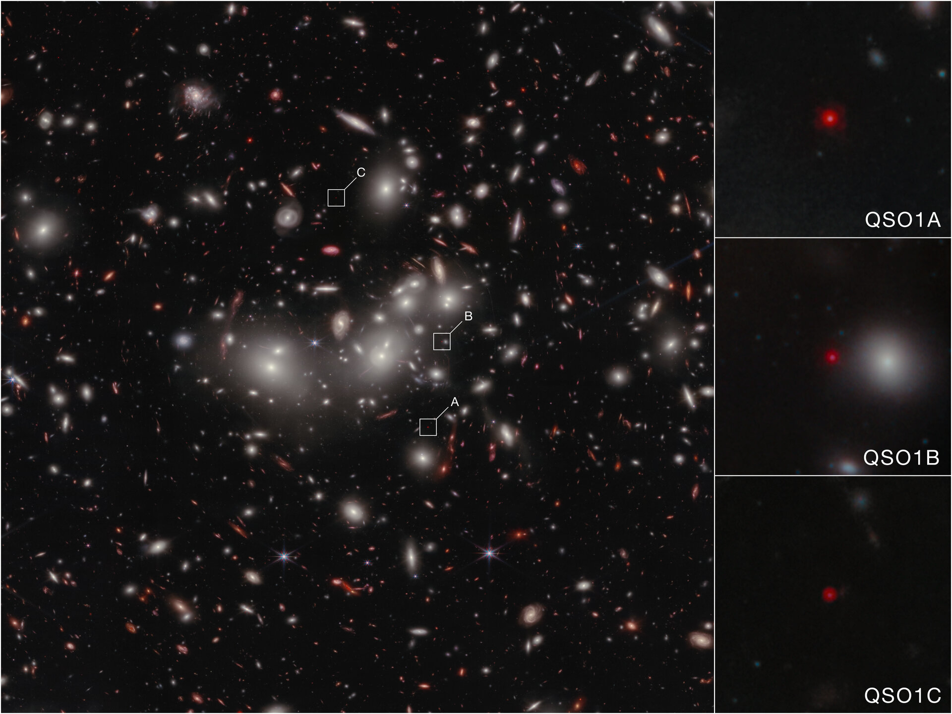 New research challenges black hole formation theories by revealing massive black hole at early galaxy Abell2744-QSO1
