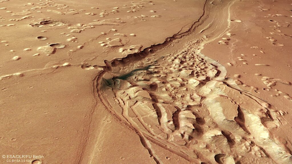 Overhead View Of A Small Chaotic Area In Shalbatana Vallis On Mars