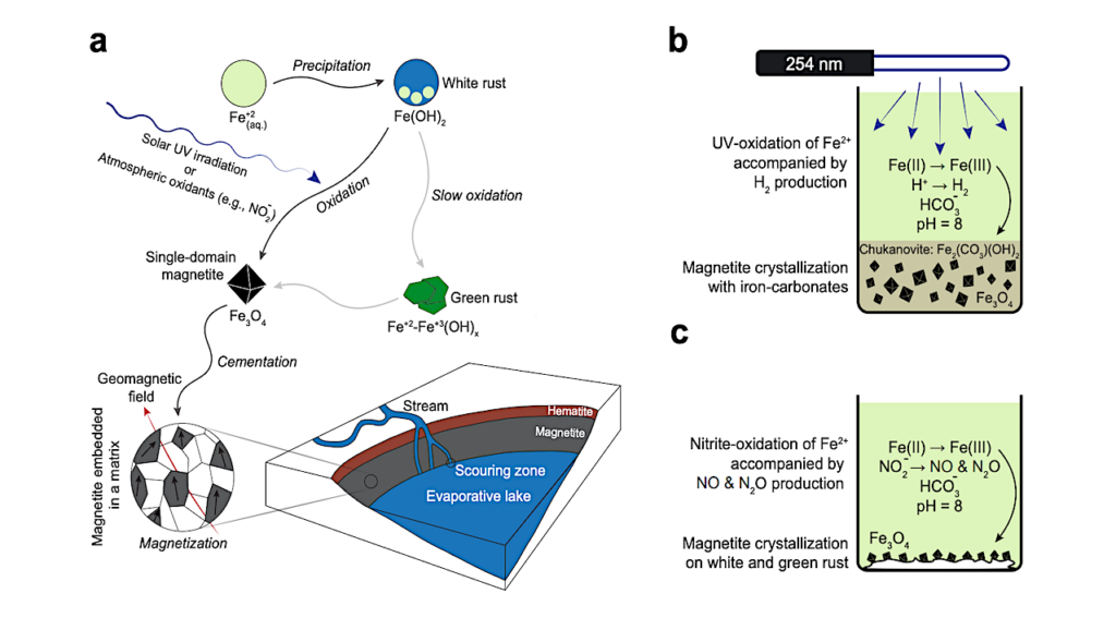 Prebiotic Magnetite Enables Chirality-magnetic Surface Feedback