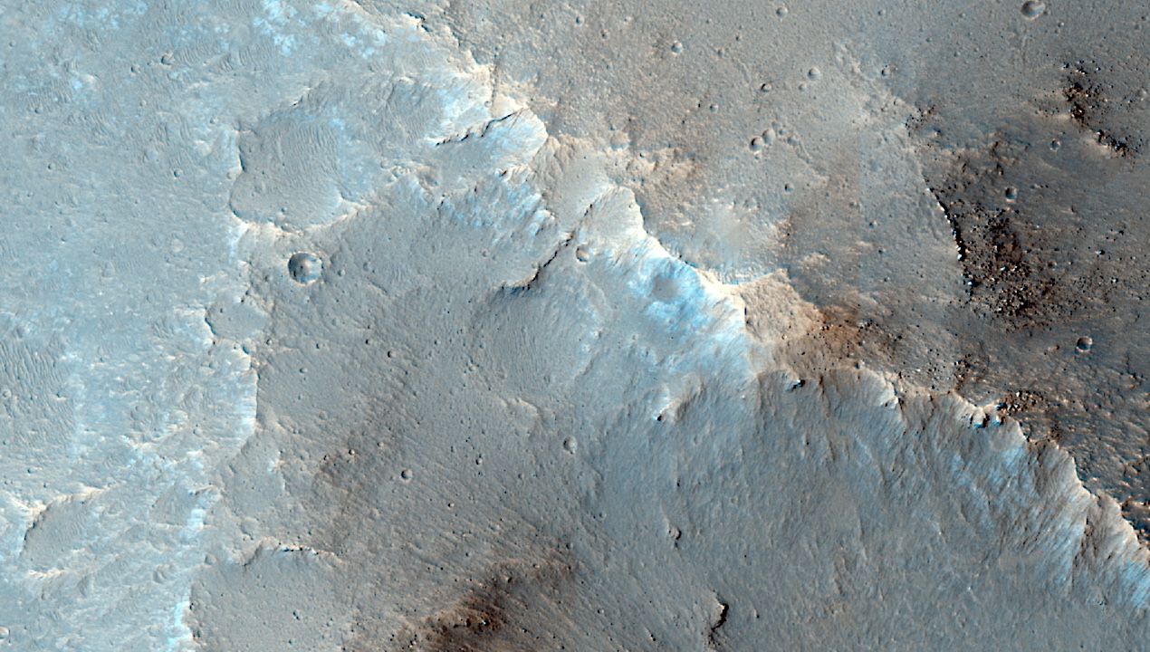 Subsiding Terrain On Mars