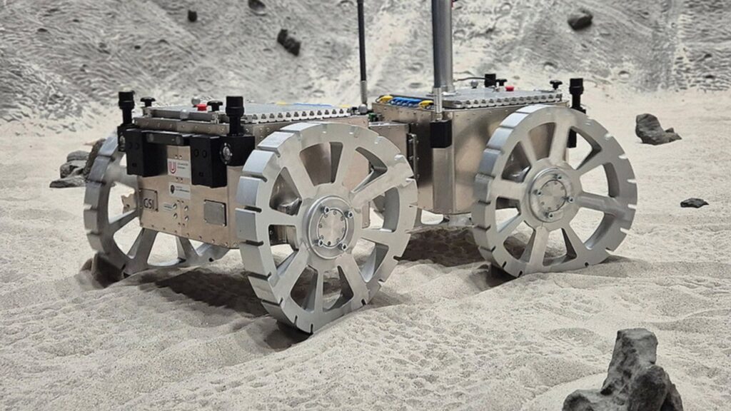 Watch this bio-inspired Mars rover concept 'swim' through sand on curved wheels (video)
